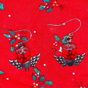 Glass Bead  Angel Earrings